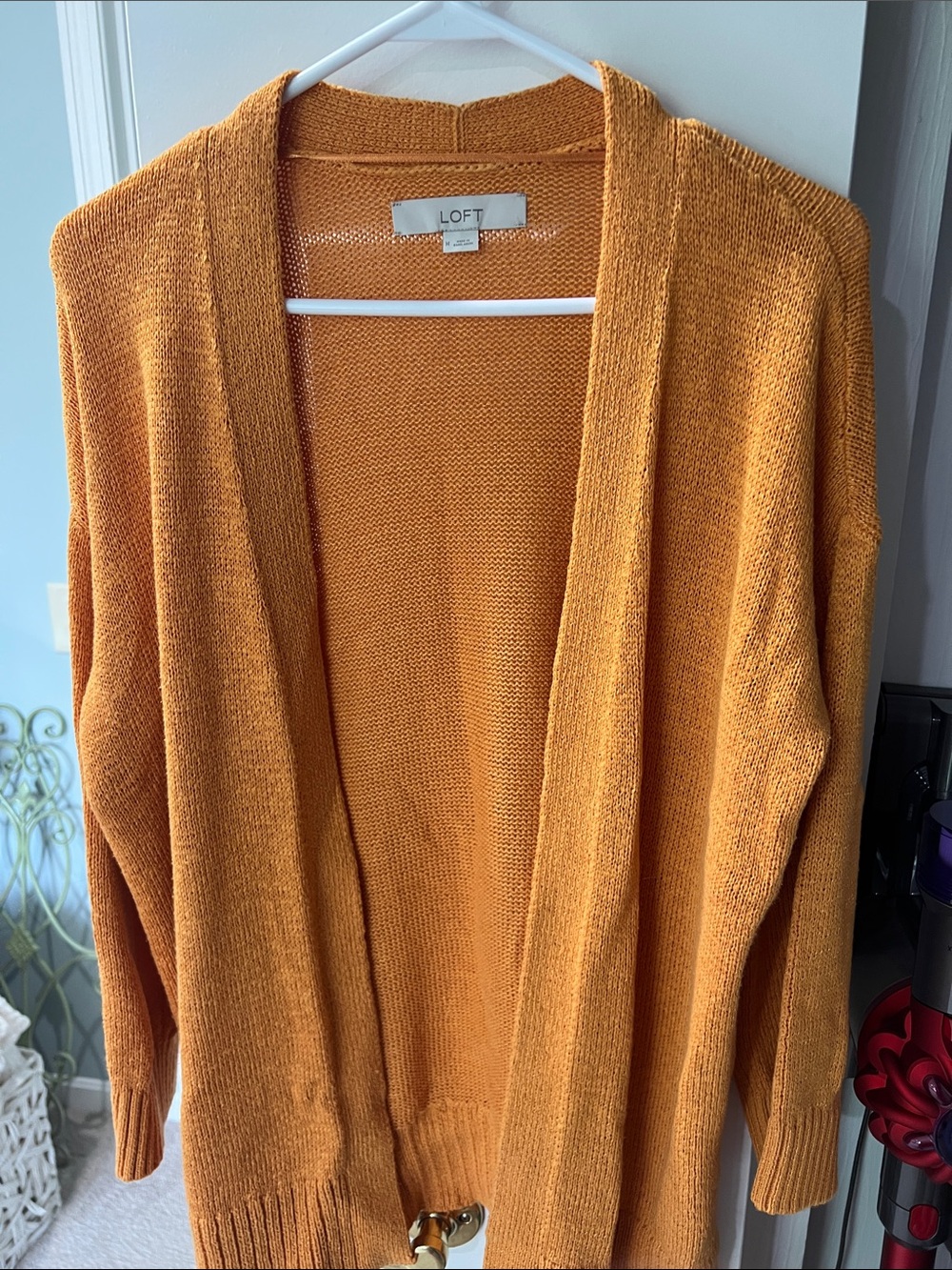 LOFT Open-Front Golden Mustard Cardigan